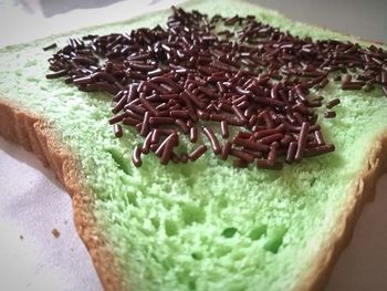 Close-up of dessert on table