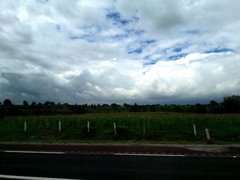 Scenic view of field against sky