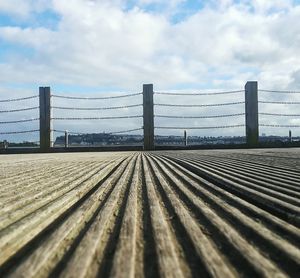 View of suspension bridge against sky