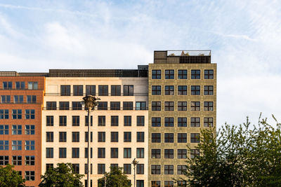 Front view of residential and office buildings in berlin mitte, germany.