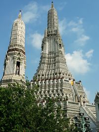 Low angle view of traditional building against sky