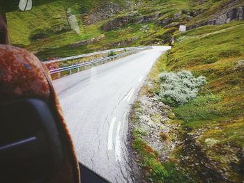 High angle view of road