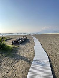 Scenic view of beach against sky