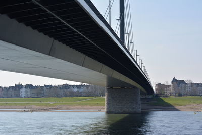 Suspension bridge over river