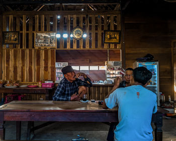 People working in restaurant