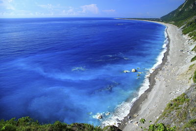 High angle view of sea against sky