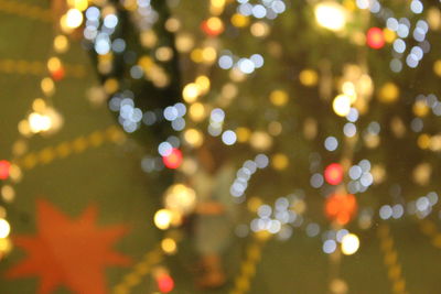 Defocused image of illuminated christmas lights