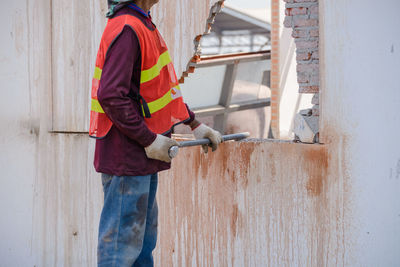 Man working at construction site