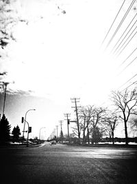 View of road along trees