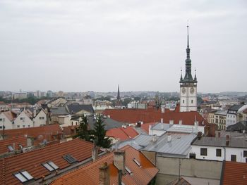 High angle view of townscape against sky