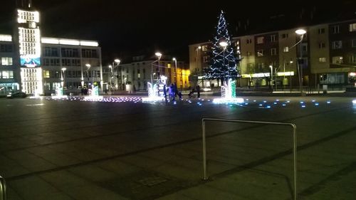 Illuminated city at night