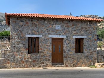 Exterior of old building against clear sky