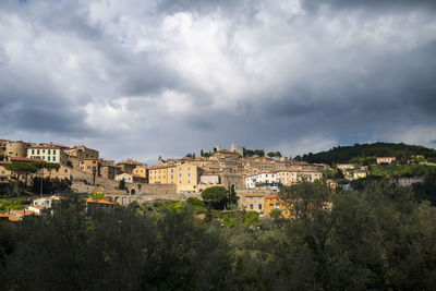 A view of the historic town of campiglia marittima tuscany italy