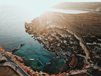 High angle view of beach