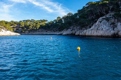 Boat trip along the coast of the calanques national park near cassis, france