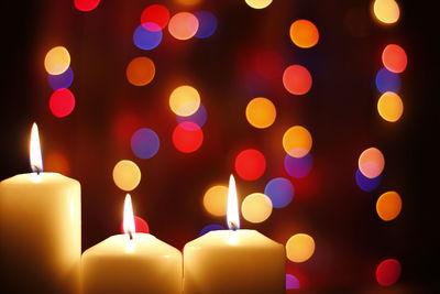 Close-up of illuminated christmas lights
