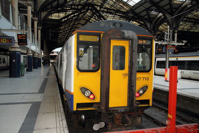 Train at railroad station platform