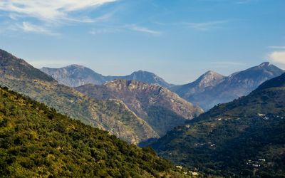 Scenic view of mountains against sky