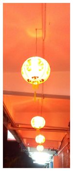 Low angle view of electric lamp