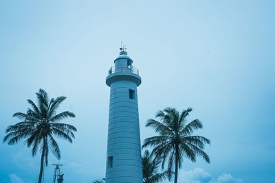 Low angle view of lighthouse against sky