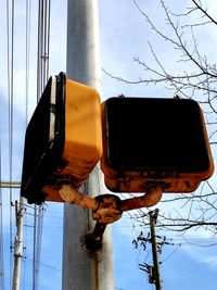 Low angle view of man against sky