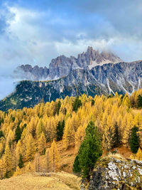 Scenic view of mountains against sky