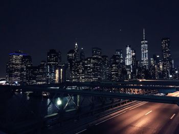 Illuminated city at night