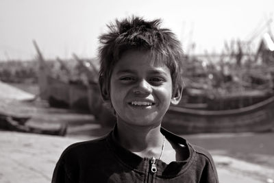 Portrait of teenage boy smiling
