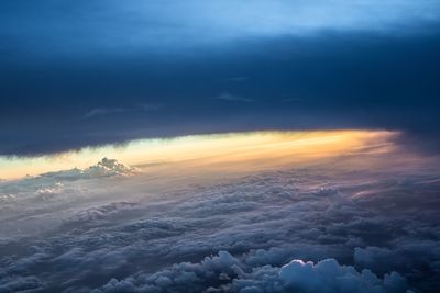 Aerial view of cloudscape during sunset