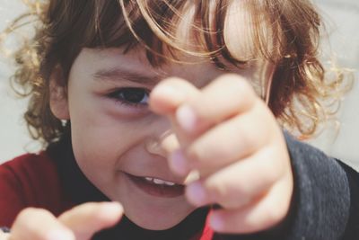 Close-up portrait of smiling child