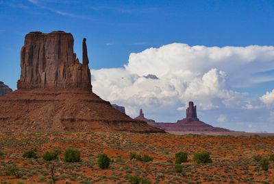 Scenic view of rock formations against sky