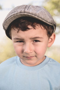 Portrait of boy wearing hat