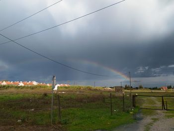 Storm clouds over grass