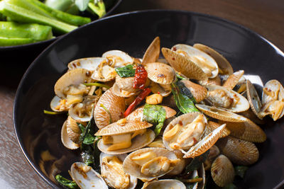 Close-up of seafood in plate