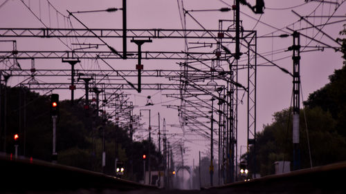 Cars on road at dusk