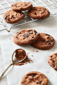 Close-up of cookies on table