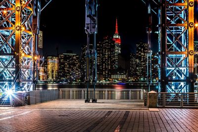 Illuminated city at night