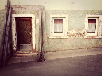 Closed window of house