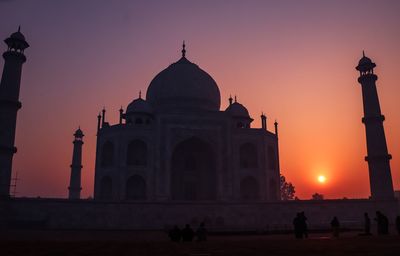 Silhouette of church at sunset