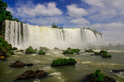 Scenic view of waterfall