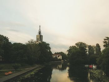 View of river against cloudy sky