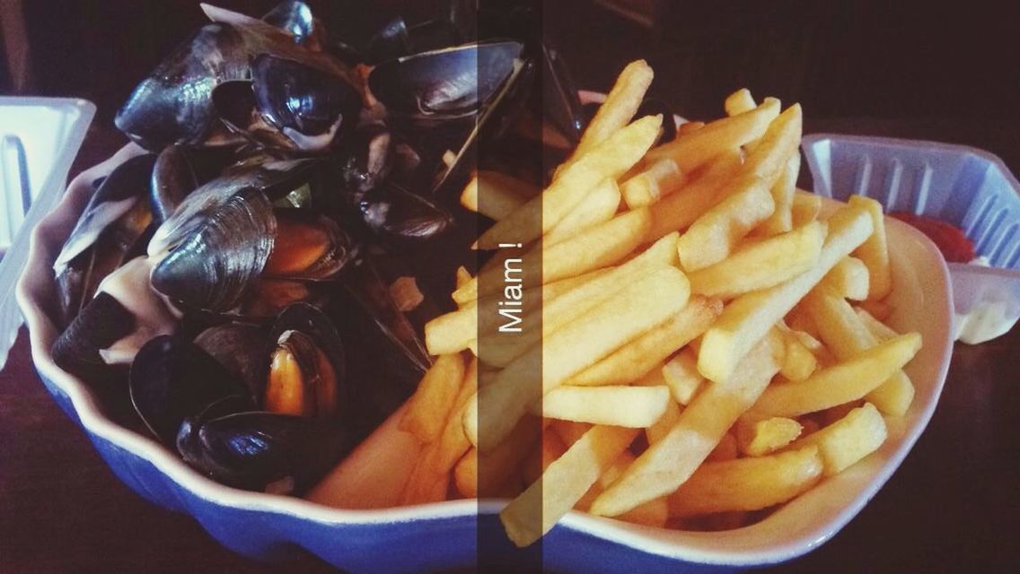 food and drink, food, indoors, freshness, still life, close-up, ready-to-eat, healthy eating, table, high angle view, indulgence, plate, text, no people, french fries, prepared potato, meal, slice, abundance