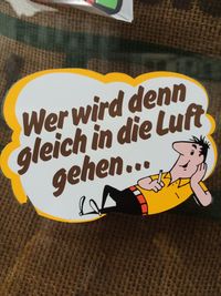 Close-up of text on wall