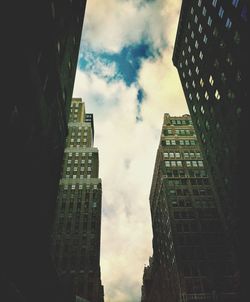 Low angle view of modern building against clear sky