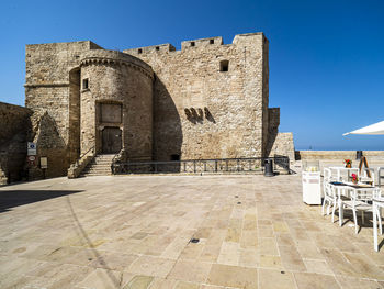 View of fort against blue sky