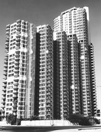 Low angle view of buildings in city