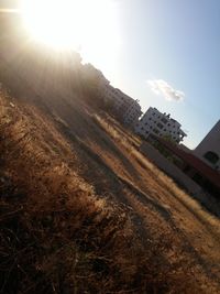 Sun shining through clouds