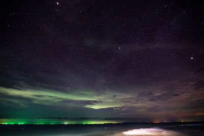 Scenic view of star field against sky at night