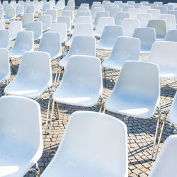 Full frame shot of empty chairs