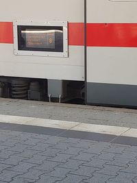 Train on railroad station platform